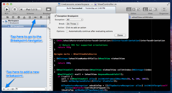 ExceptionBreakpoint